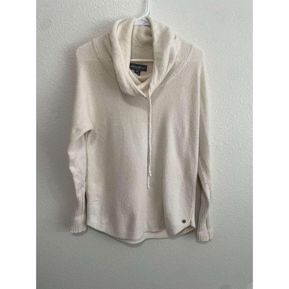 Eddie Bauer Cowl Neck Sleepwear Sweater Womens Small Cream Loungewear